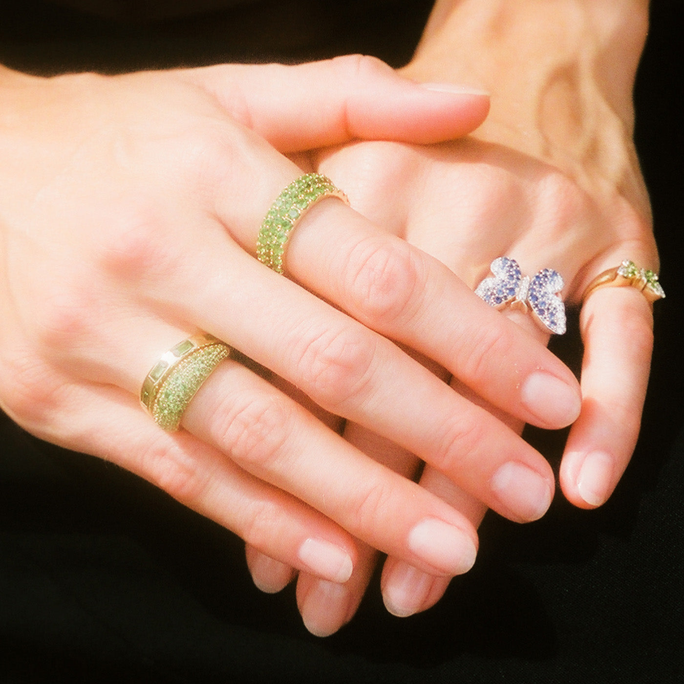 Tsavorite Crescent Domed Ring